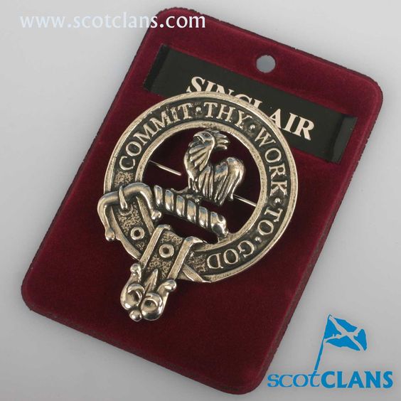 Sinclair Clan Crest Badge in Pewter, a stylish cap badge or brooch pin featuring the traditional belted design for clansmen, perfect for everyday wear or clan gatherings.