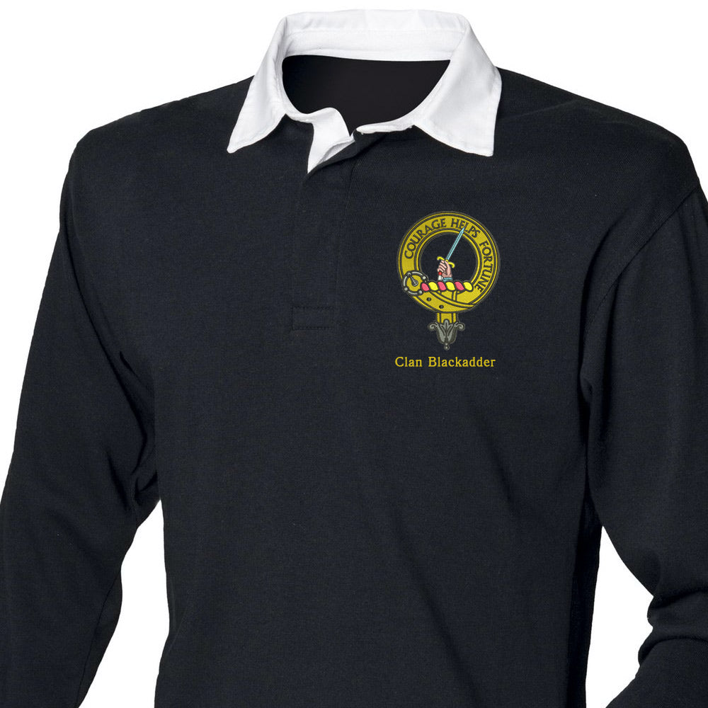 Blackadder Clan Crest Embroidered Rugby Shirt
