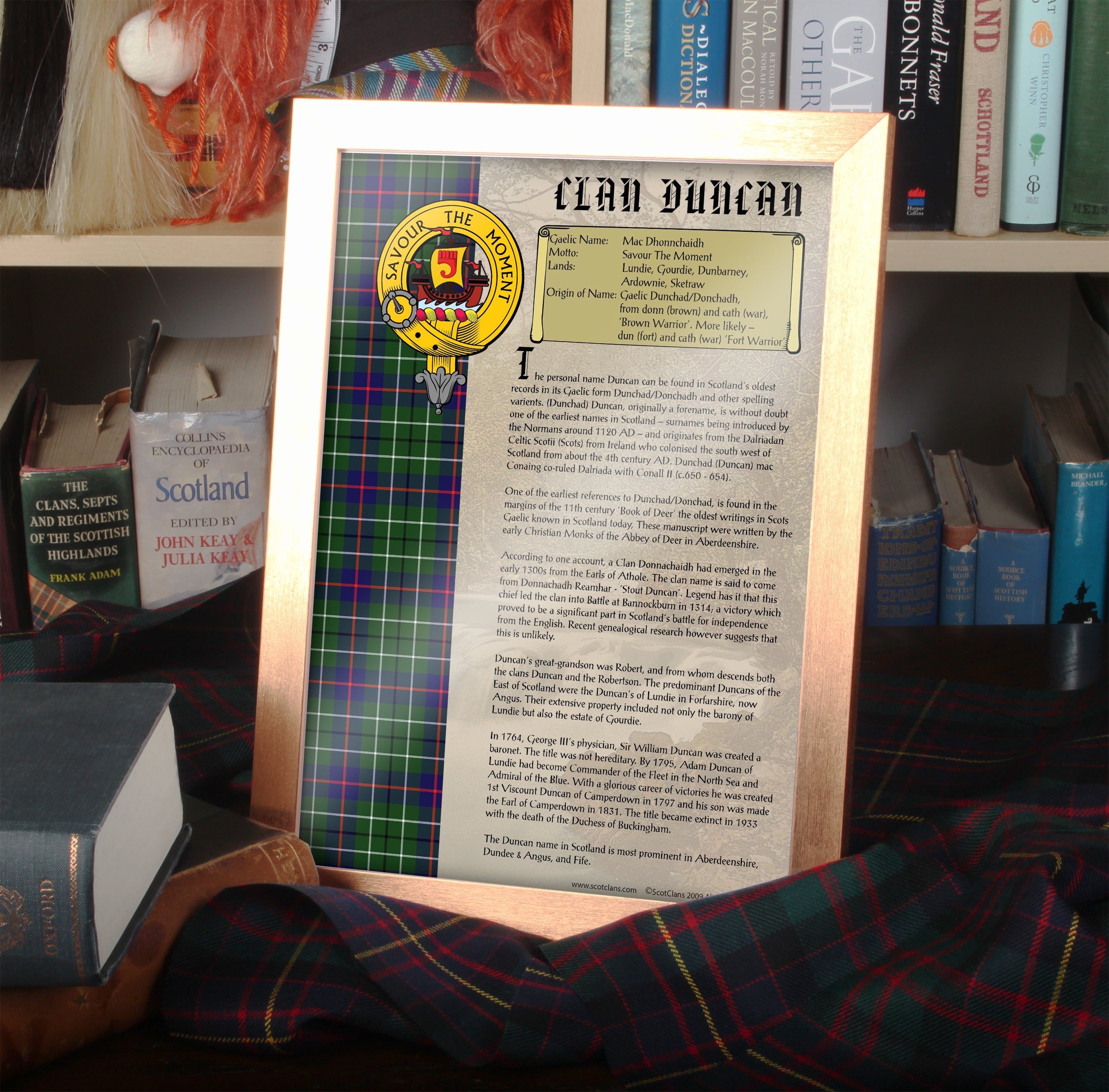 Duncan Clan History Print - Choose Framed or Unframed