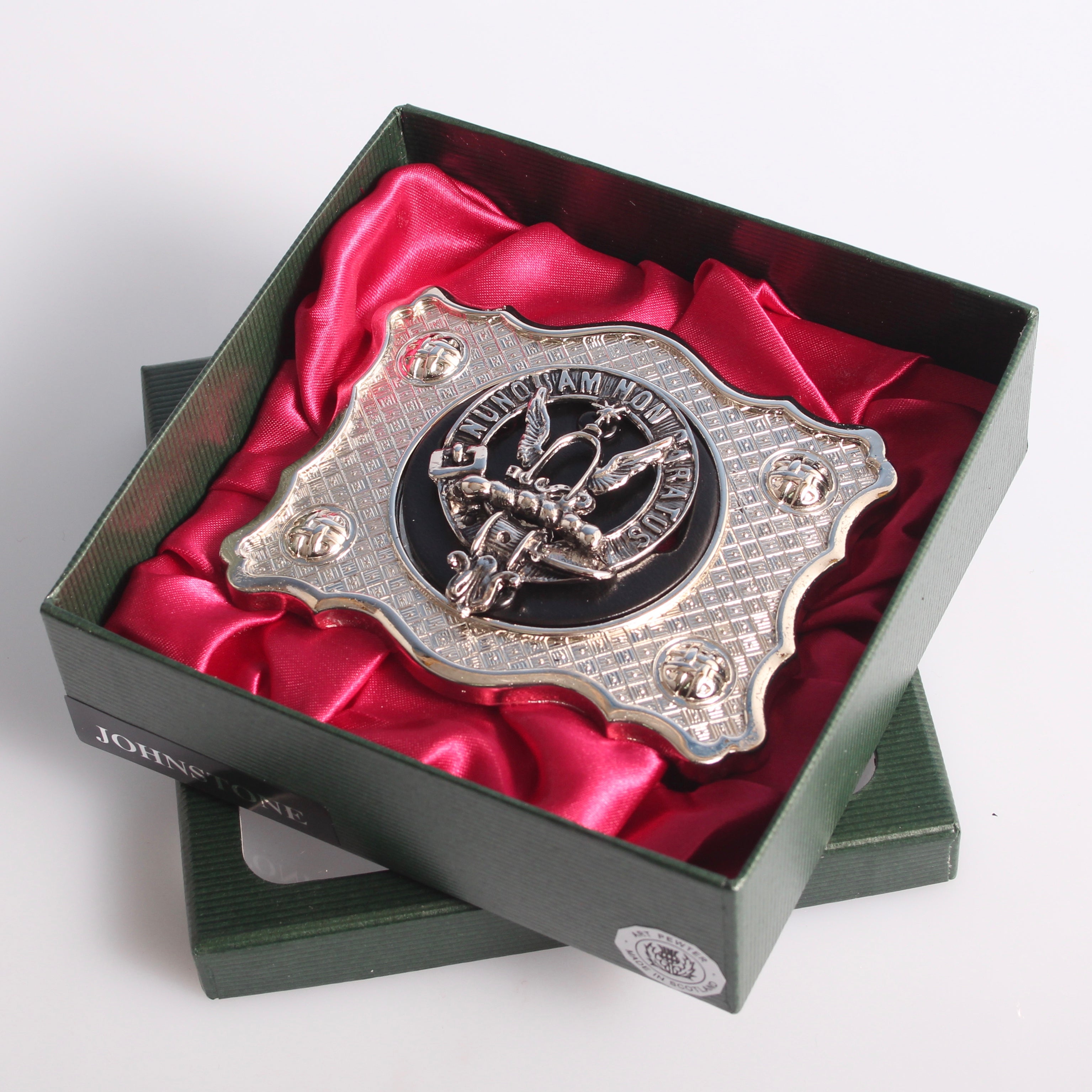 Johnstone Pewter Clan Crest Buckle For Kilt Belts