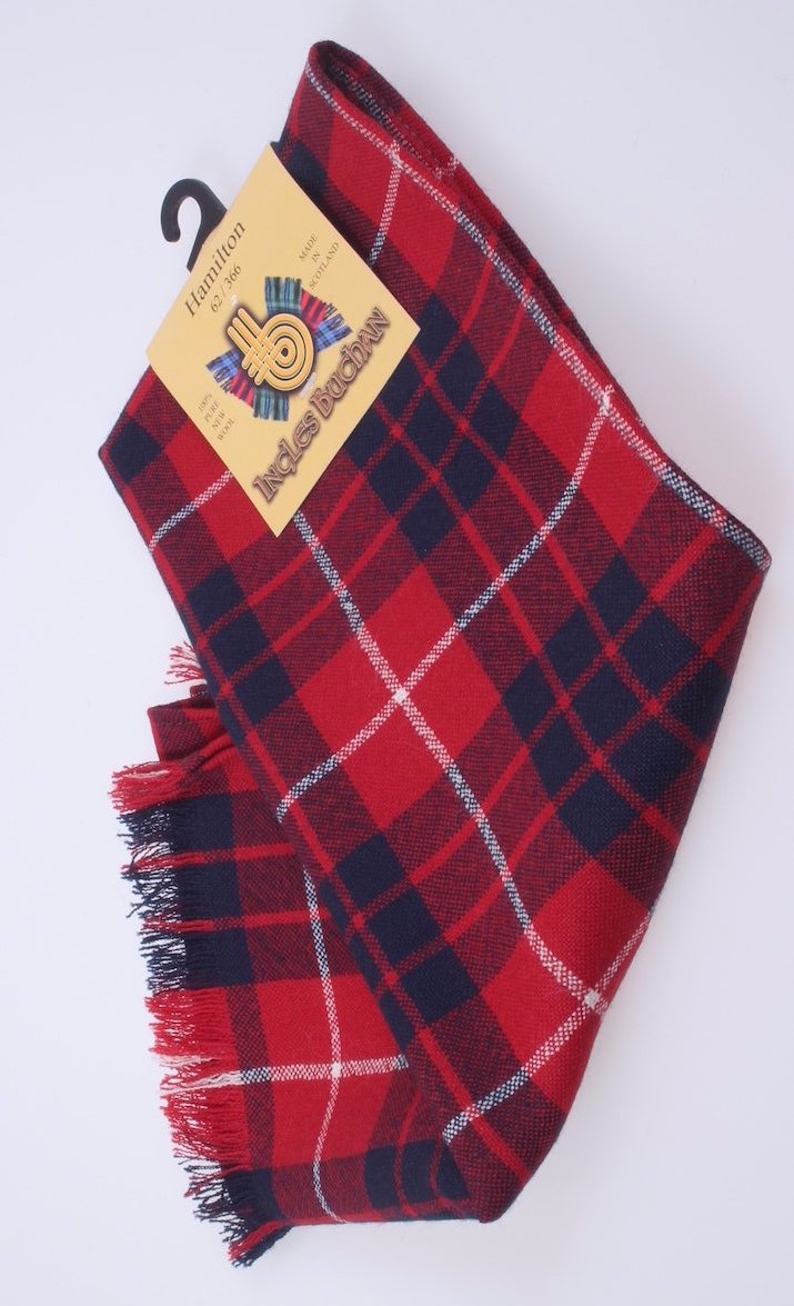 Wool Scarf in Hamilton Red Modern Tartan