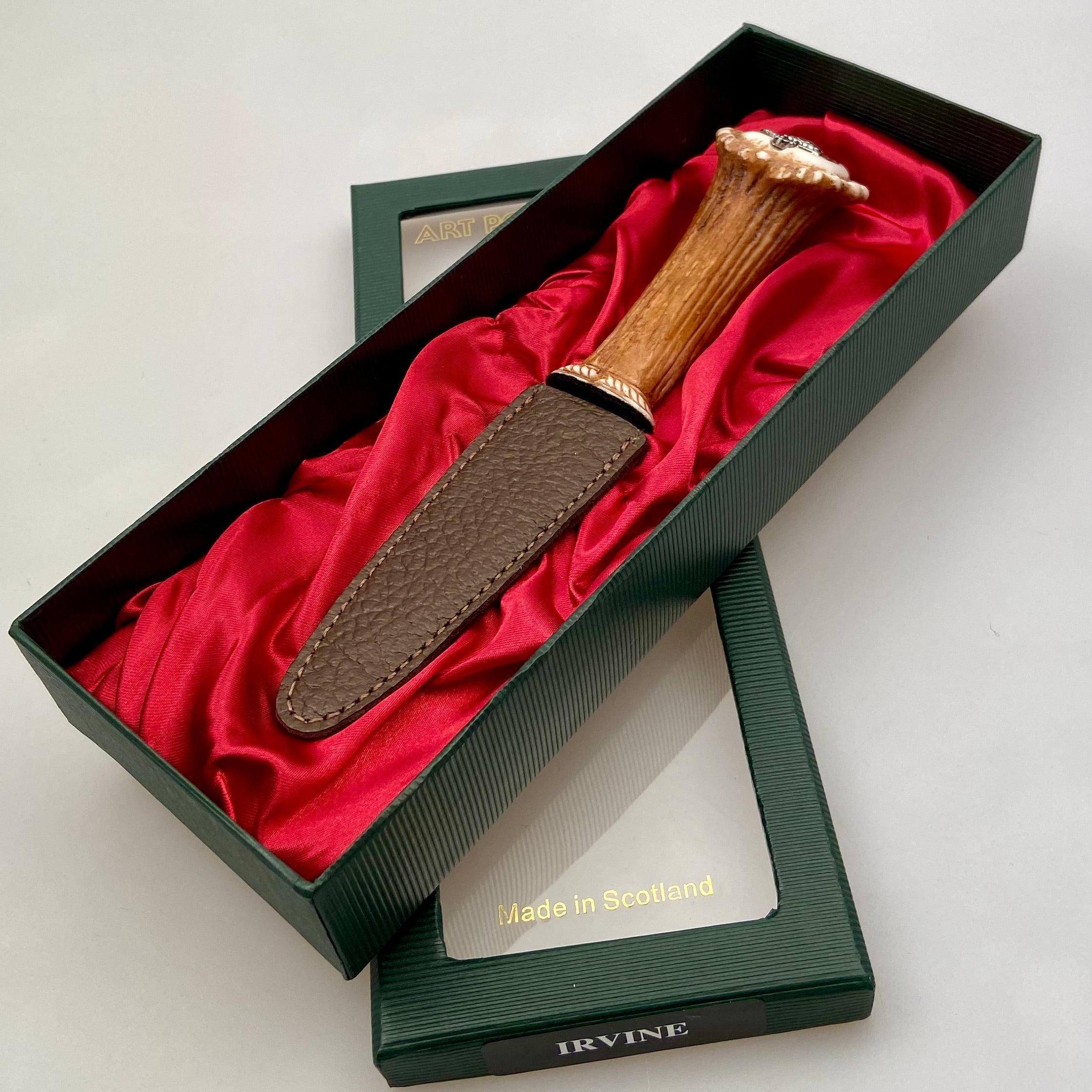 Irvine Clan Crest Stag Horn Sgian Dubh