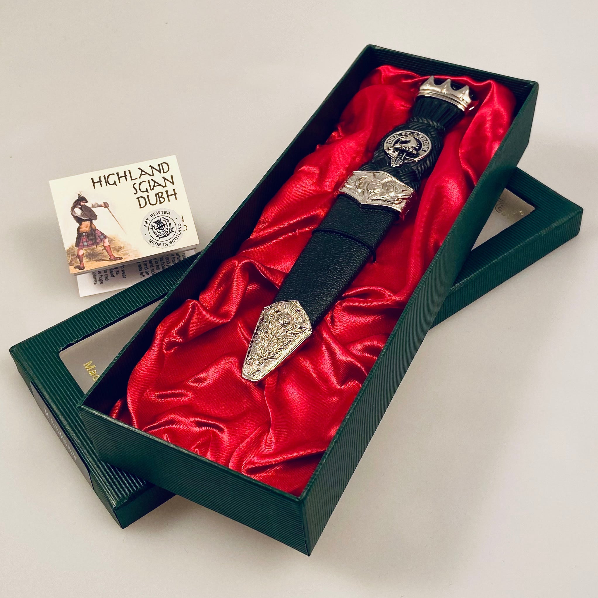 Ramsay Clan Crest Stone Top Thistle Design Sgian Dubh