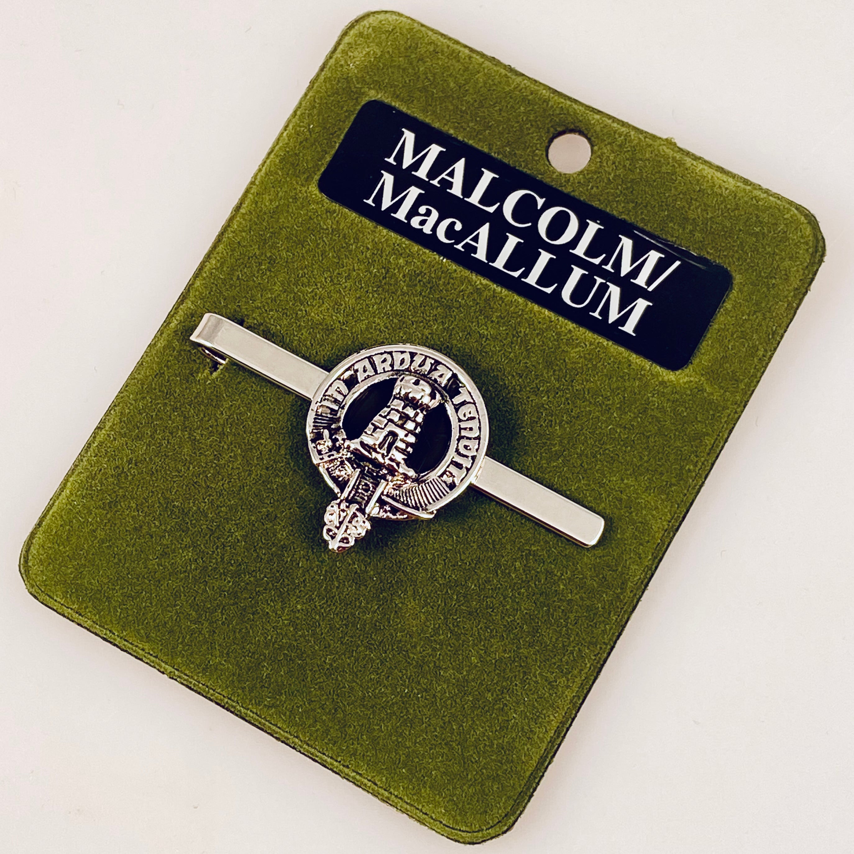 Malcolm Clan Crest Pewter Tie Slide