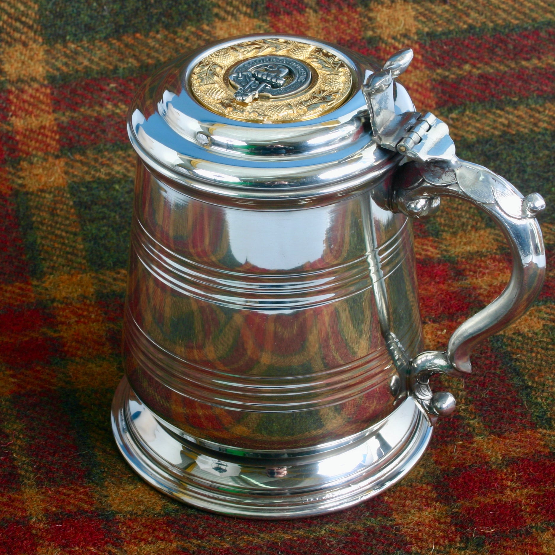 Pewter Tankard With Gold Trim