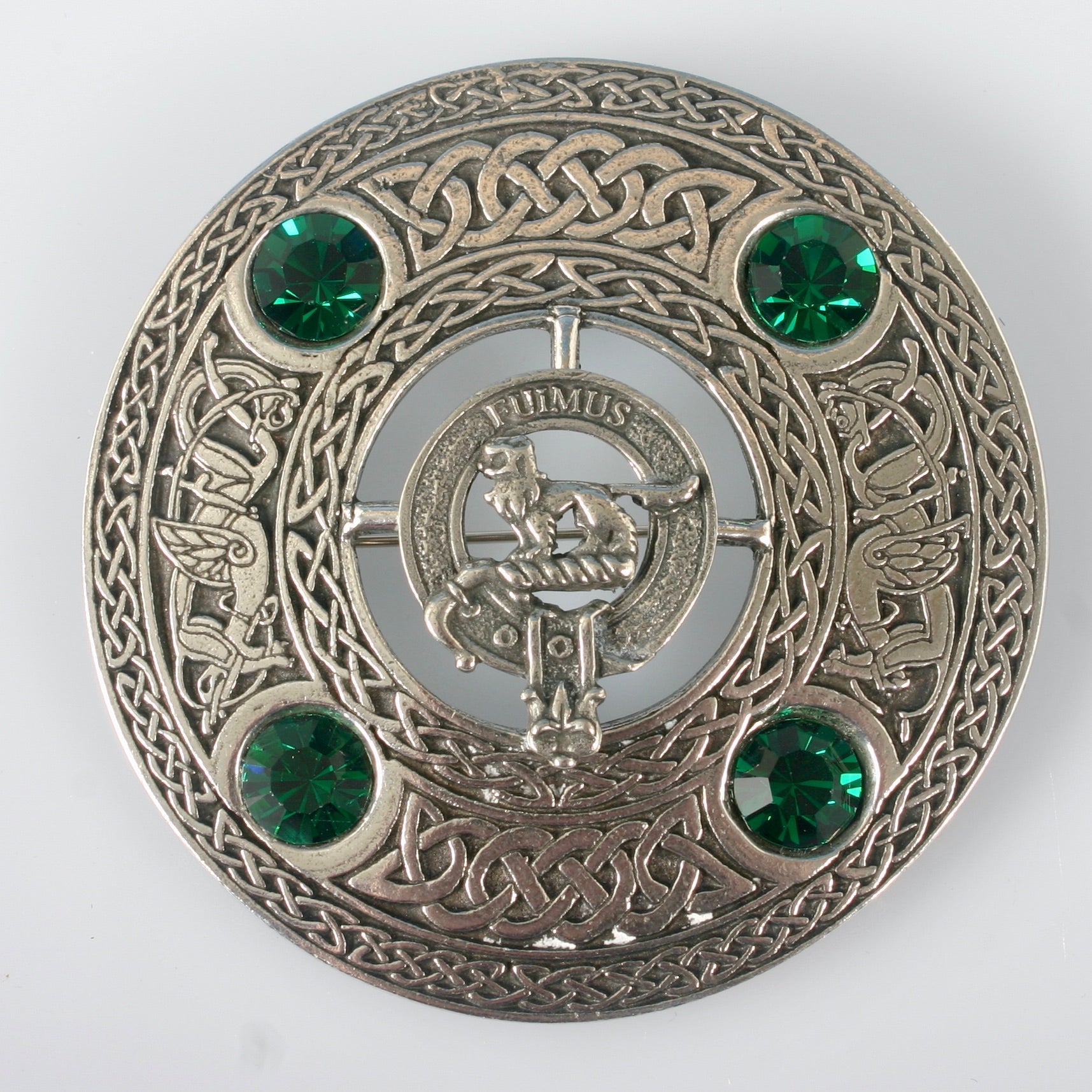 Bruce Clan Crest Pewter Plaid Brooch