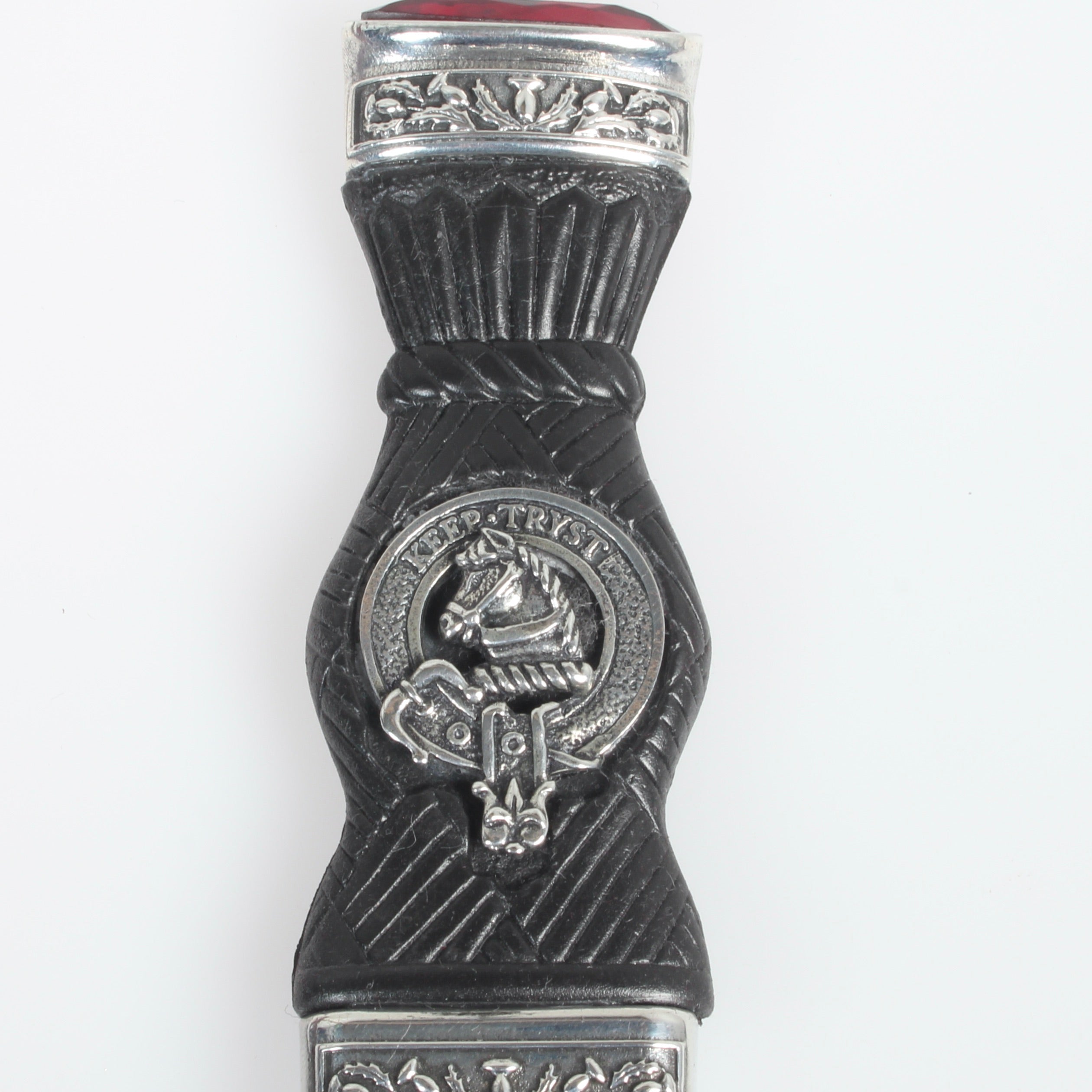 Hepburn Clan Crest Sgian Dubh - Stone Top