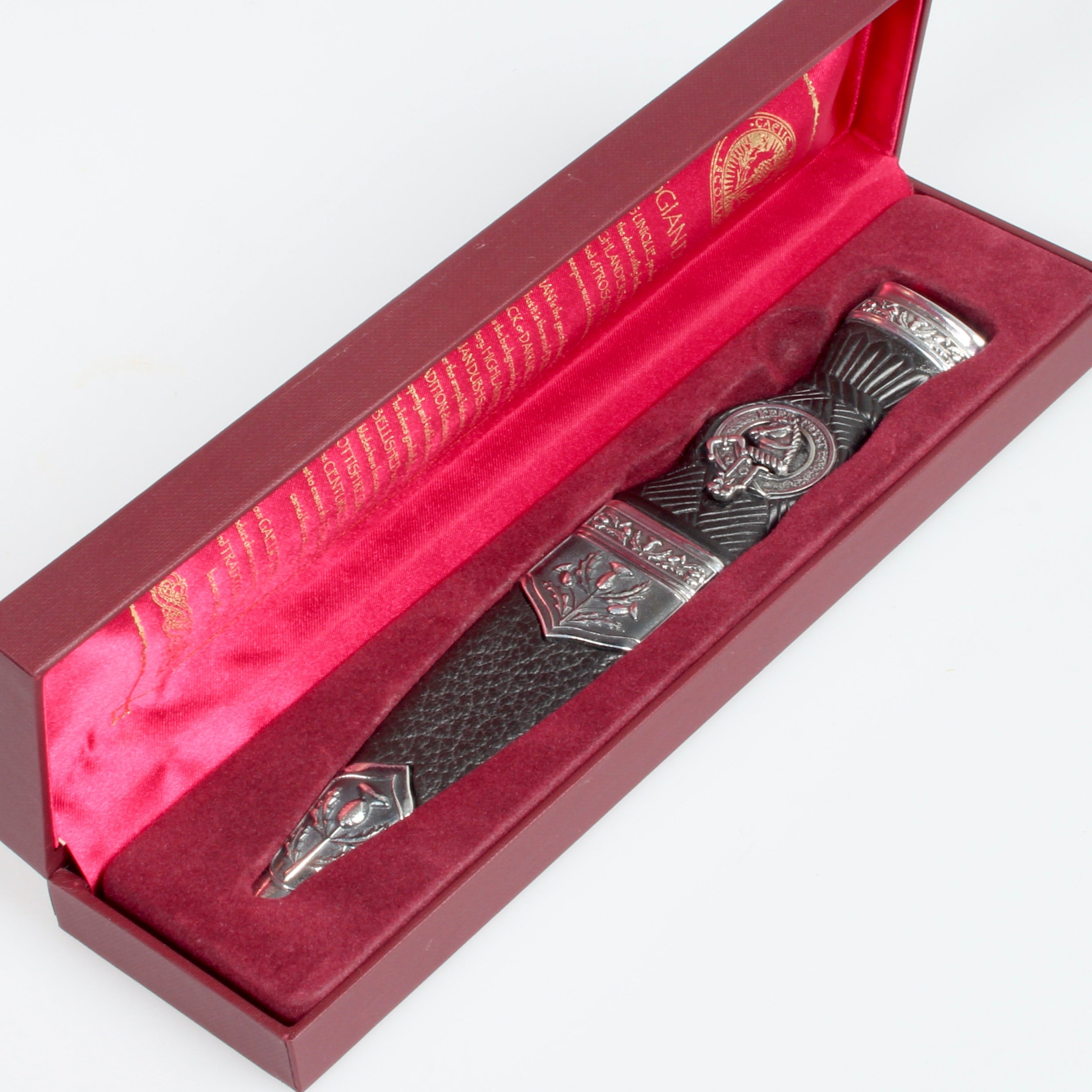 Hepburn Clan Crest Sgian Dubh - Stone Top