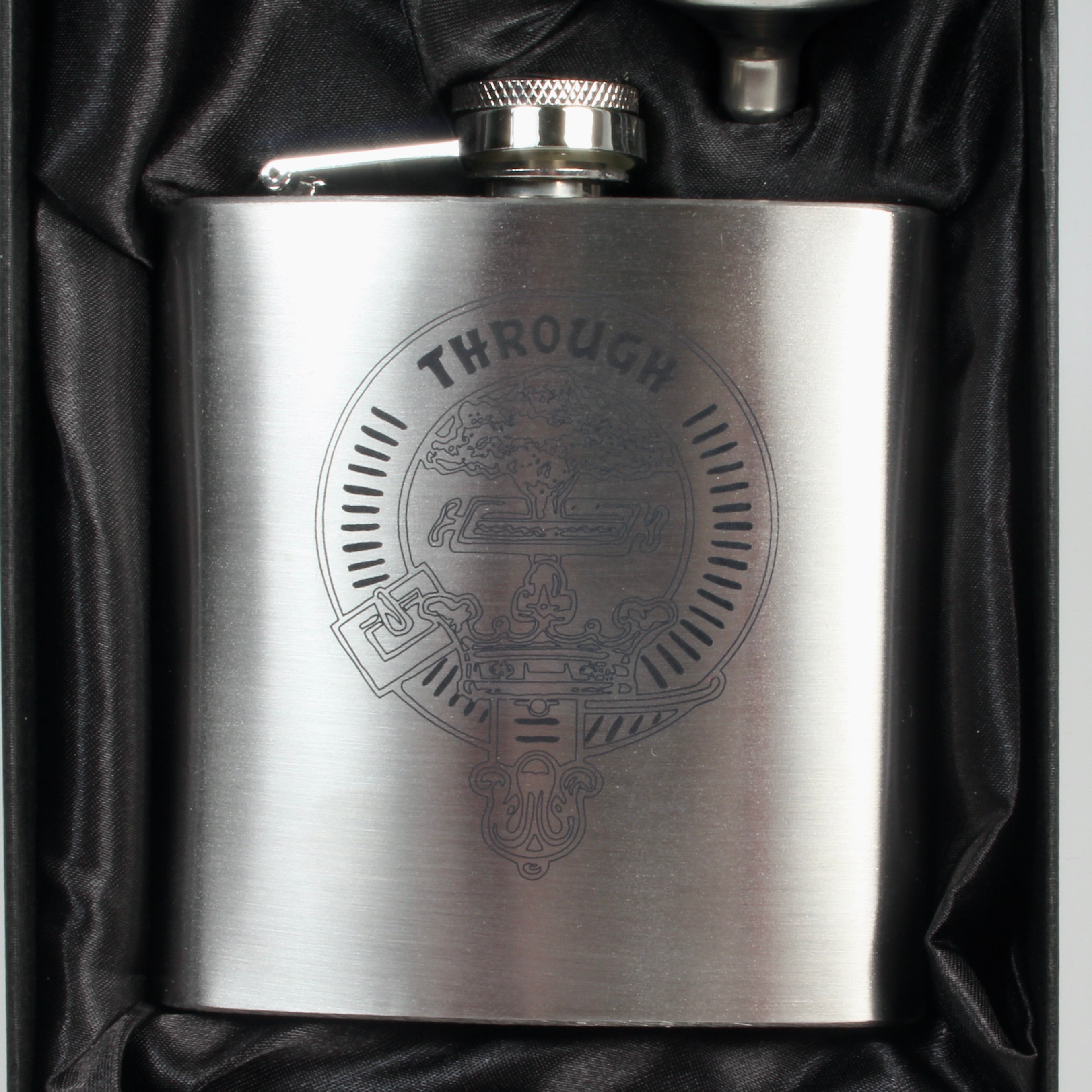 Hamilton 6oz Engraved Clan Crest Hip Flask