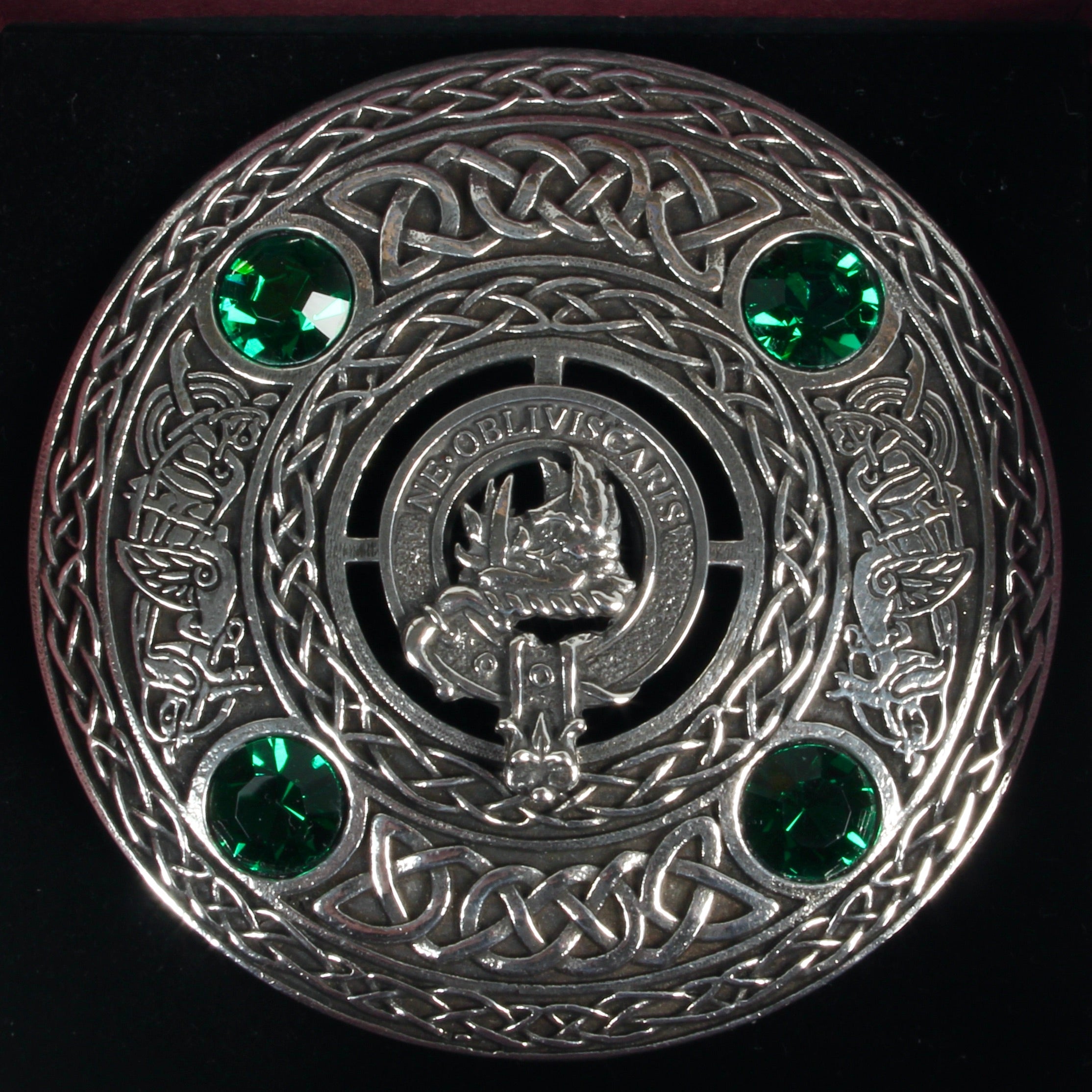 Campbell Clan Crest Pewter Plaid Brooch