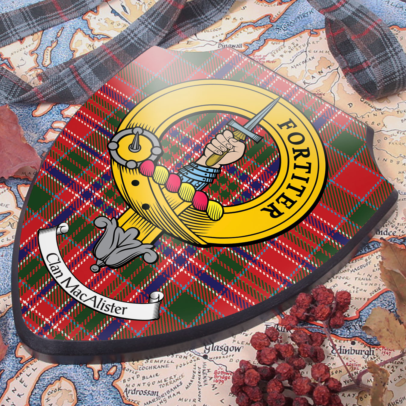 MacAlister Clan Crest Printed Wall Plaque - Custom Made