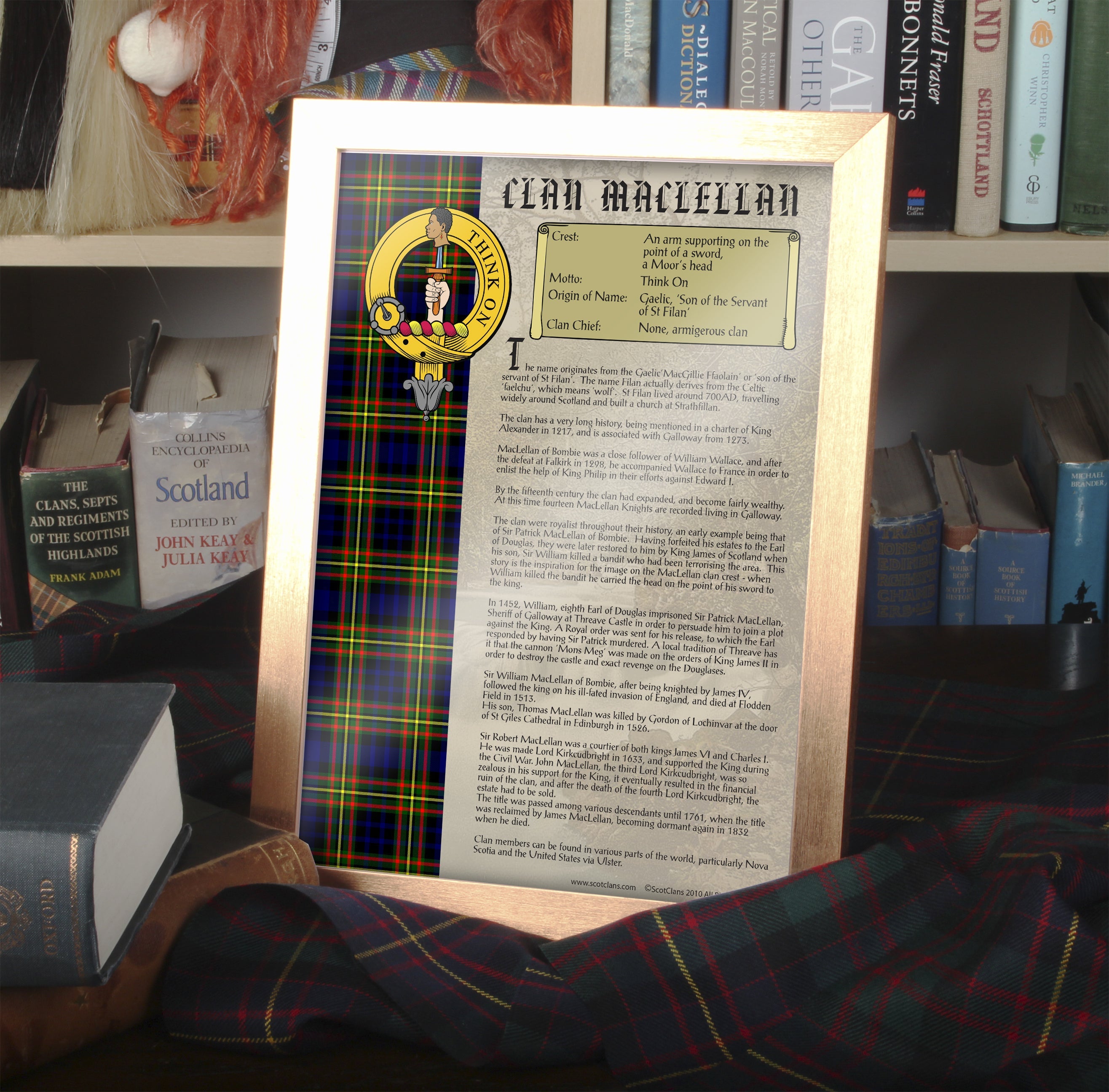 MacLellan Clan History Print - Choose Framed or Unframed
