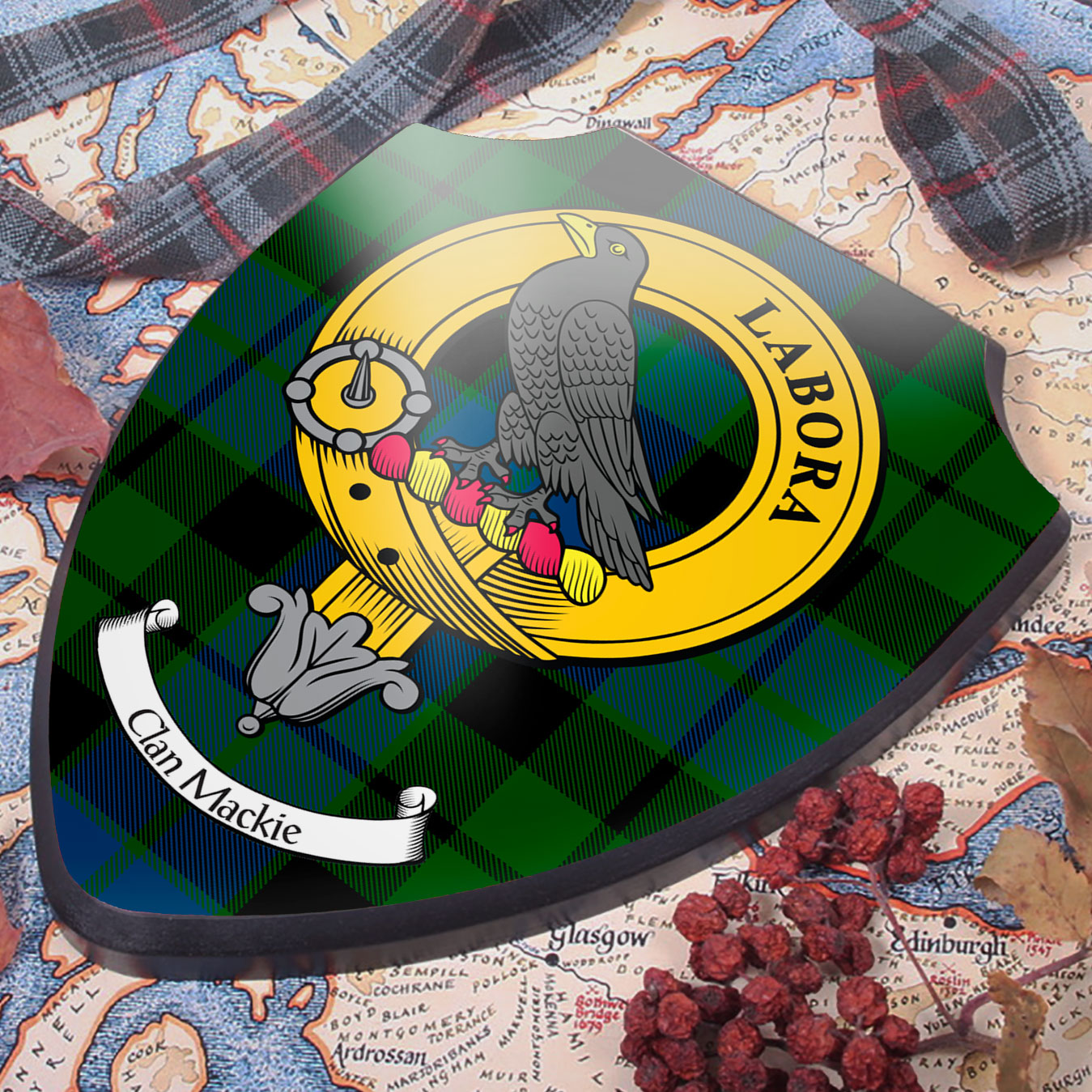 MacKie Clan Crest Printed Wall Plaque - Custom Made