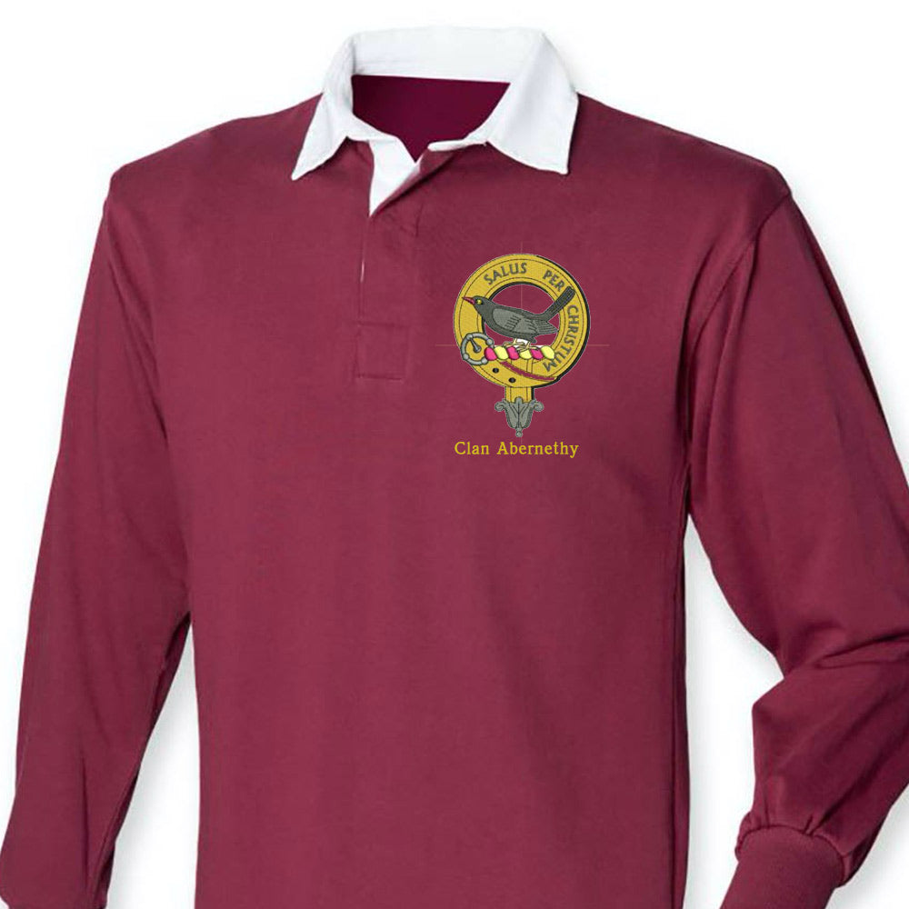 Abernethy Clan Crest Embroidered Rugby Shirt