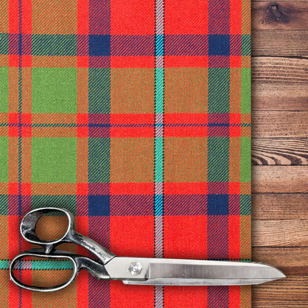 Shaw of Tordarroch Red Ancient Heavy Weight Tartan per meter