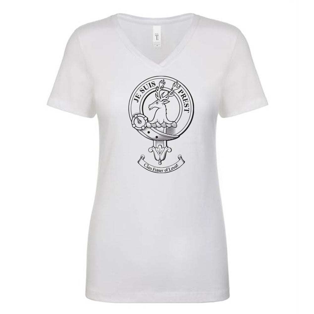 Fraser of Lovat Clan Crest Ladies Ouline T-Shirt