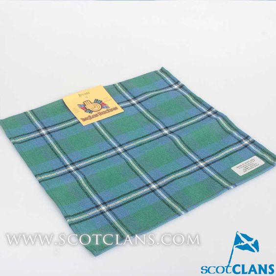 Wool Tartan Pocket Square in Irvine Ancient Tartan
