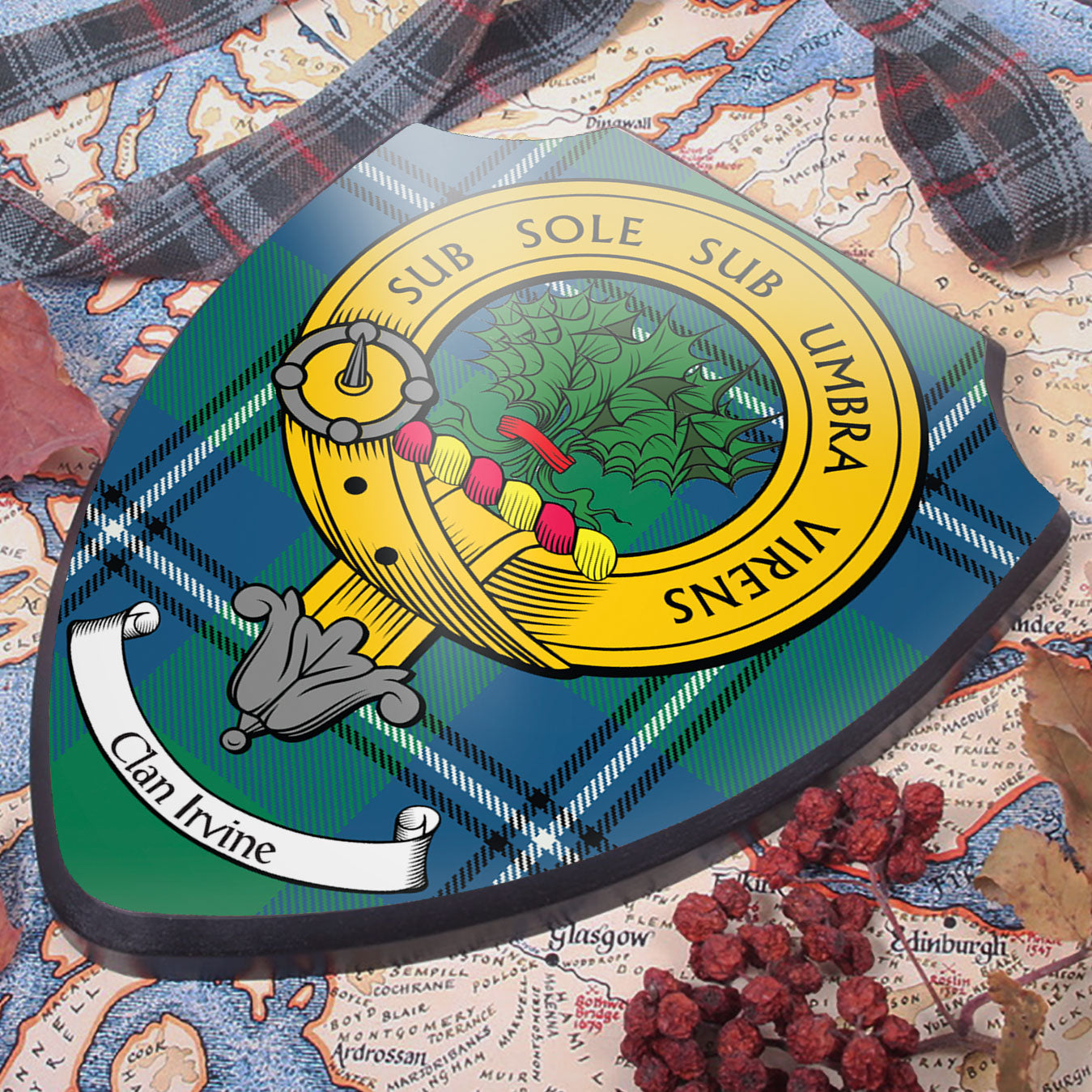 Irvine Clan Crest Printed Wall Plaque - Custom Made