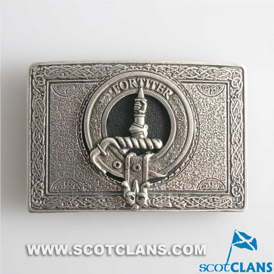 MacAlister Pewter Clan Crest Buckle For Kilt Belts