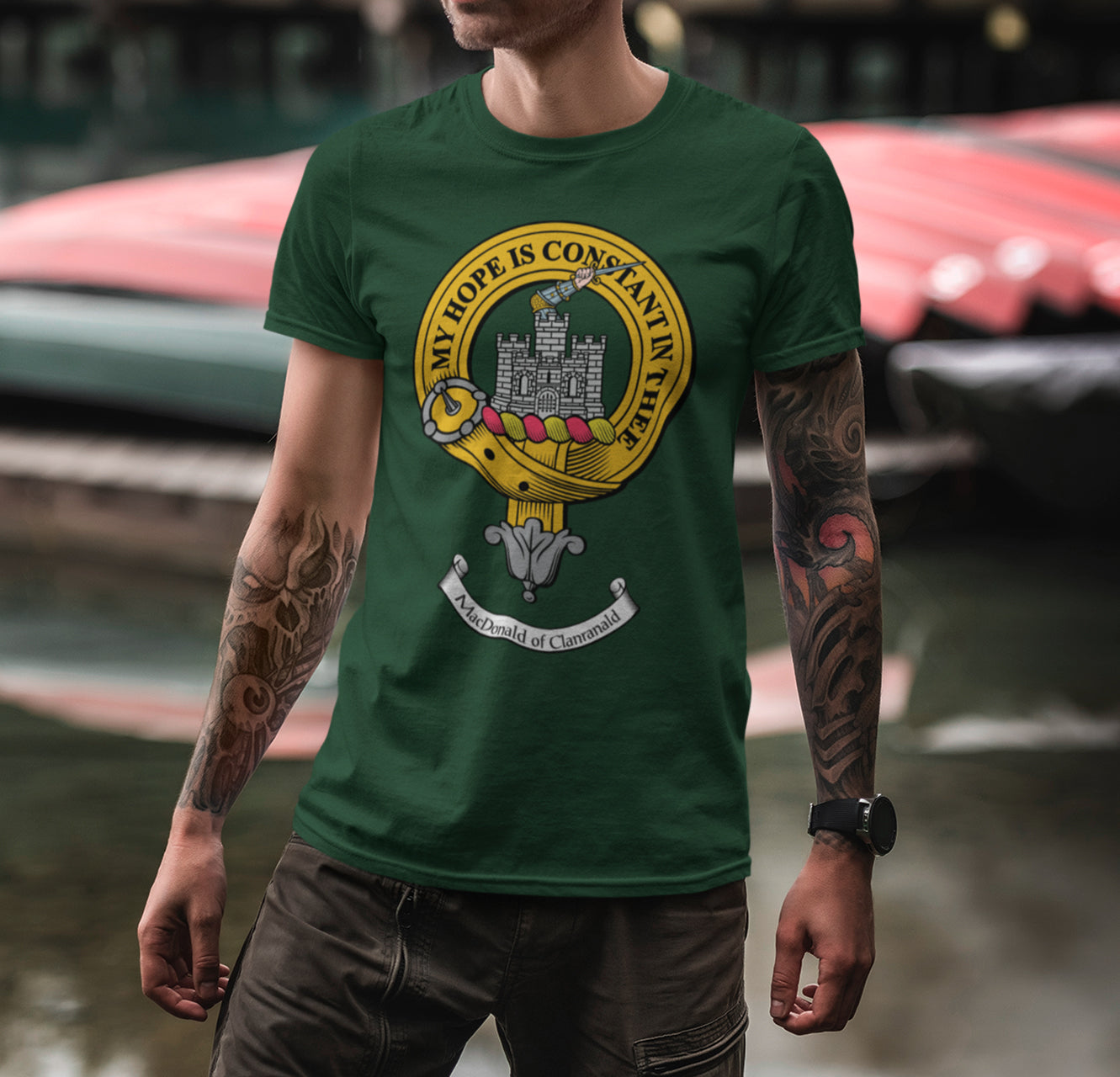 MacDonald of Clanranald Clan Crest Gents T Shirt