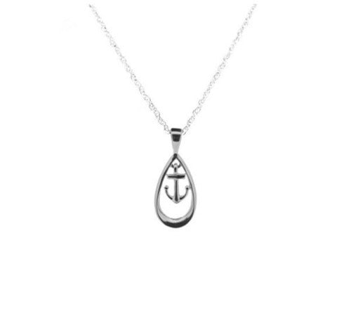 Outlander Inspired Anchor Silver Oval Pendant