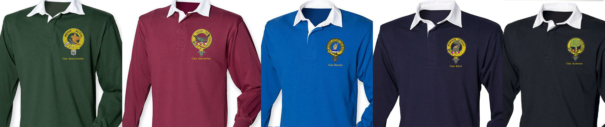 Clan Crest Embroidered Rugby Shirts