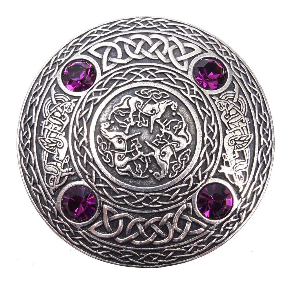 Inverurie 4 Stone Pewter Plaid Brooch