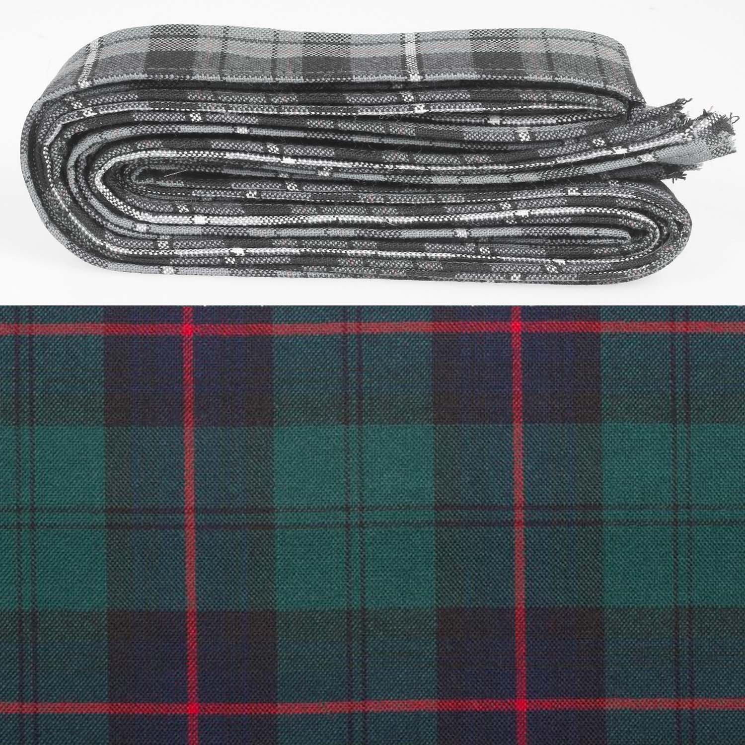Wool Strip Ribbon in Armstrong Modern Tartan featuring luxurious wool tartan strips perfect for wedding decorations and special occasions, showcasing unique patterns and hemmed edges.
