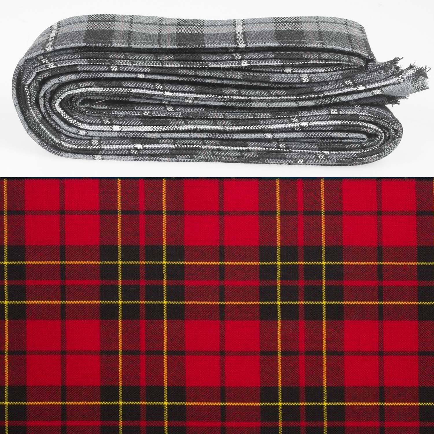 Wool Strip Ribbon in Brodie Modern Tartan showcasing 5 strips, perfect for weddings and special occasions, available in various widths.