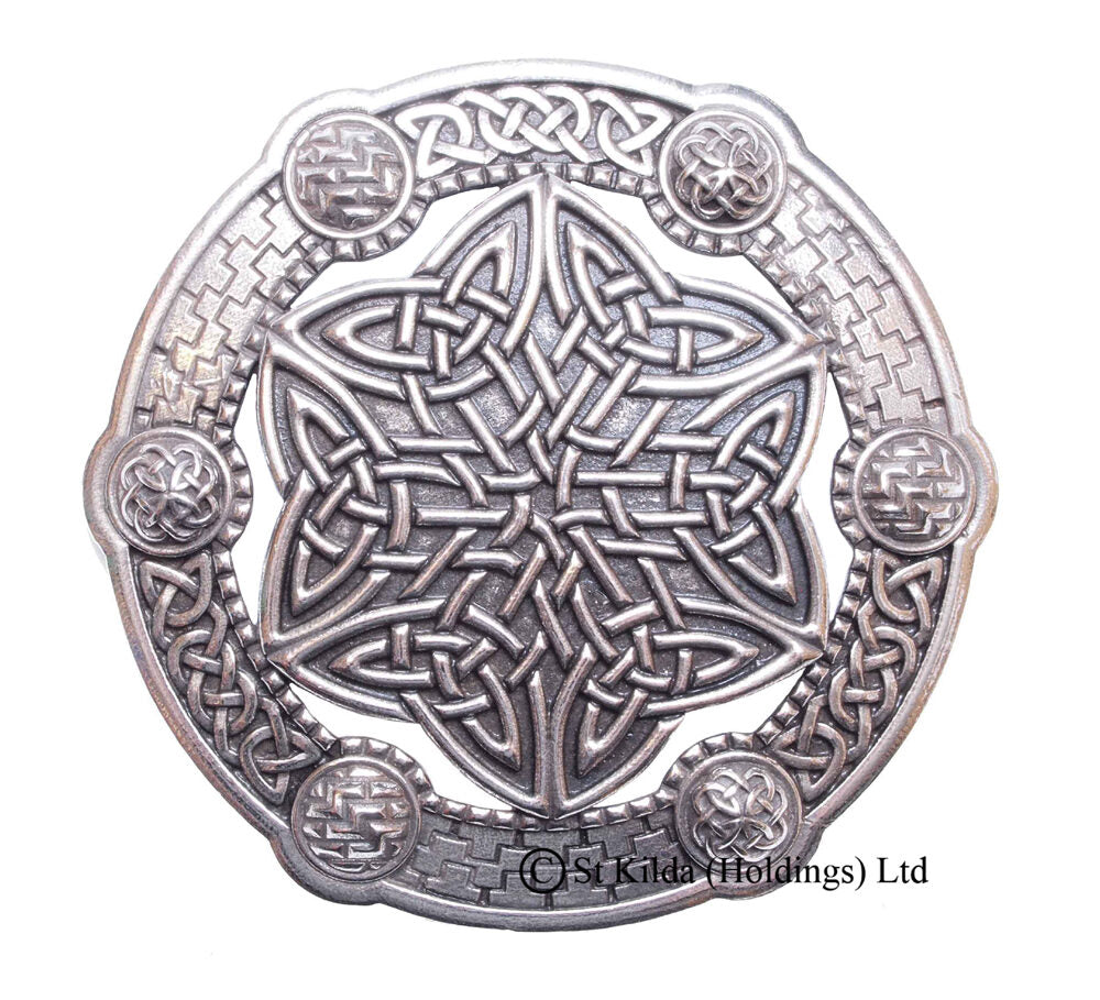 Celtic Key Plaid Brooch