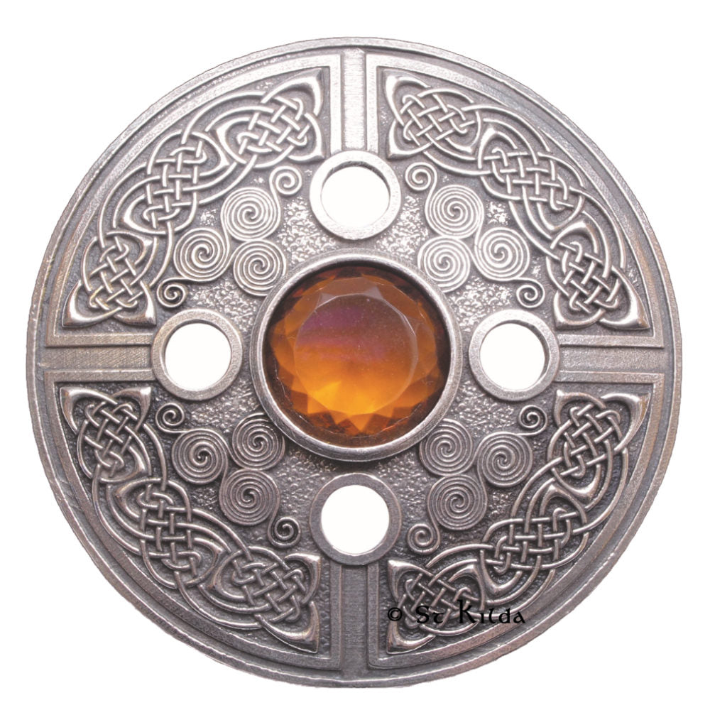 Celtic Spiral Plaid Brooch