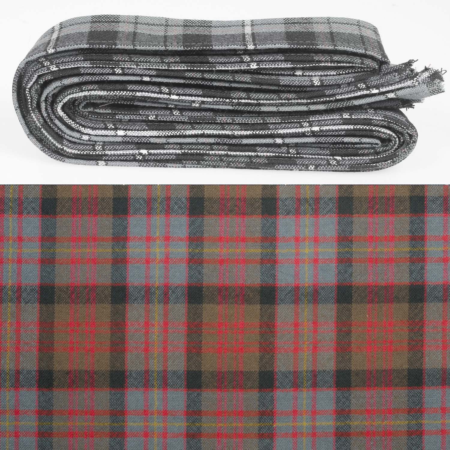 Wool Strip Ribbon in Cameron of Erracht Weathered Tartan showcasing its unique pattern and high-quality wool material, perfect for weddings and special occasions.