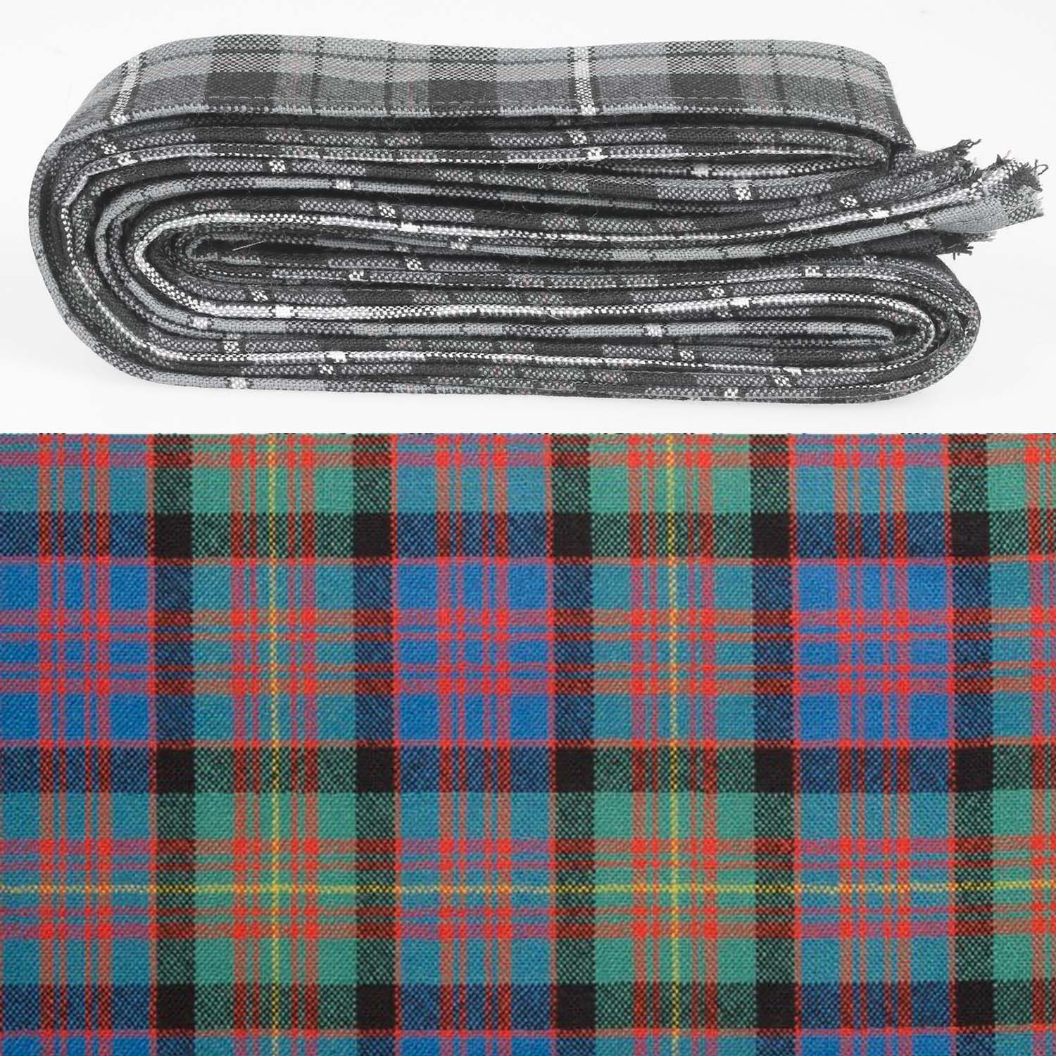 Wool Strip Ribbon in Carnegie Ancient Tartan featuring five strips, showcasing unique patterns and available in various widths, perfect for elegant wedding decorations and crafts.