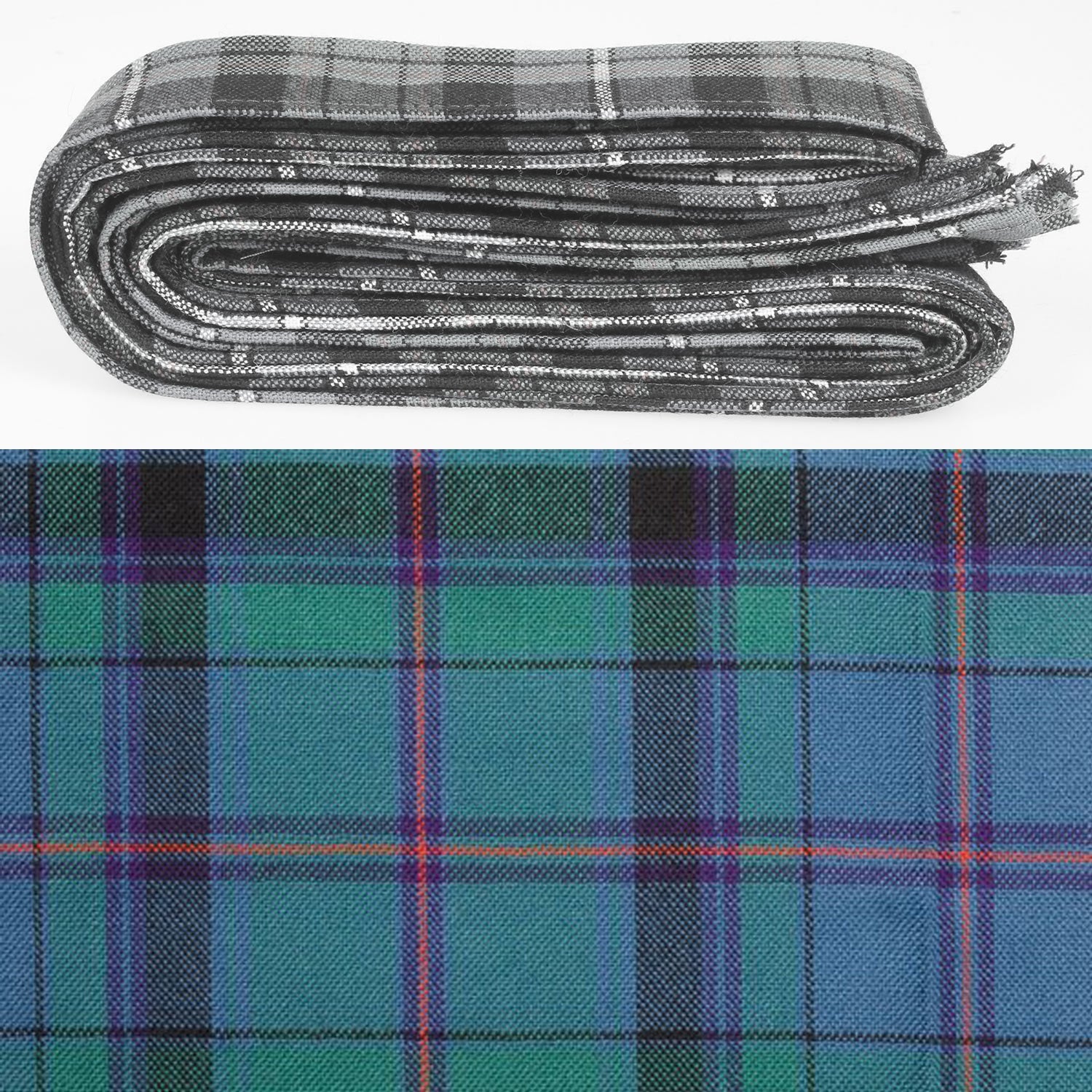 Wool Strip Ribbon in Cooper Ancient Tartan - 5 Strips, Choose your Width