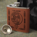 Crosbie Clan Crest PU Leather Covered Hip Flask