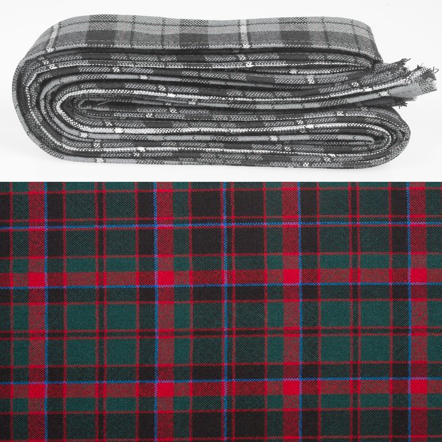 Wool Strip Ribbon in Cumming Hunting Modern Tartan - 5 Strips, Choose your Width, perfect for weddings and versatile decorations.