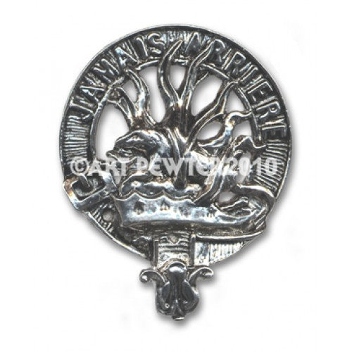 Douglas Clan Crest Badge in Pewter showing intricate detailing and traditional design, perfect for displaying Scottish heritage.