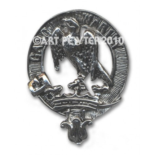 Drummond Clan Crest Badge in Pewter showcasing elegant design and durability, perfect for displaying your Scottish heritage.