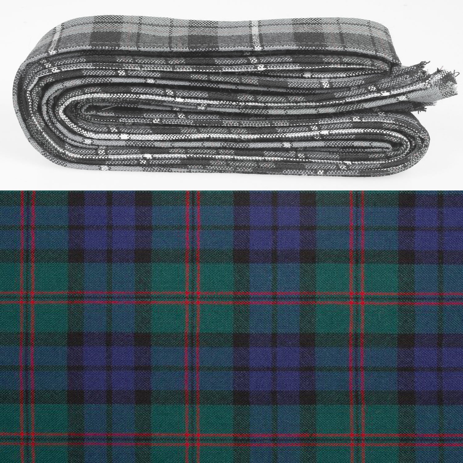 Wool Strip Ribbon in Dundas Modern Tartan - 5 Strips, Choose your Width, perfect for wedding trimmings and various decorations.