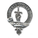 Erskine Clan Crest Badge in Pewter, showcasing a high-quality design with a traditional belted crest, perfect for cap or brooch wear to display clan pride.