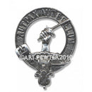 Gunn Clan Crest Badge in Pewter, a high-quality 40mm cap badge or brooch pin, showcasing clan pride with a traditional belted design.