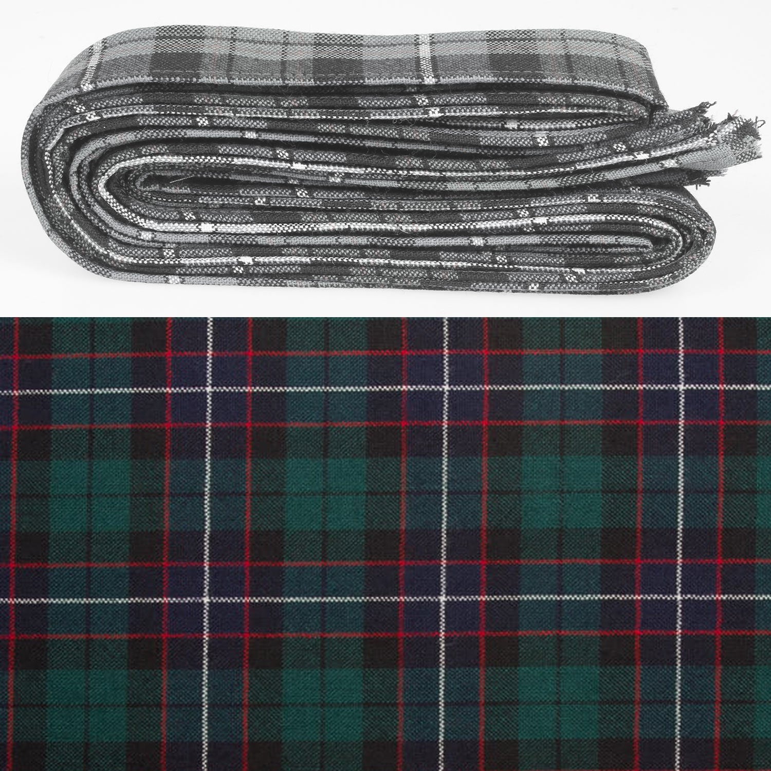 Wool Strip Ribbon in Galbraith Modern Tartan, perfect for weddings and various occasions, showcasing the vibrant tartan pattern and soft wool texture.