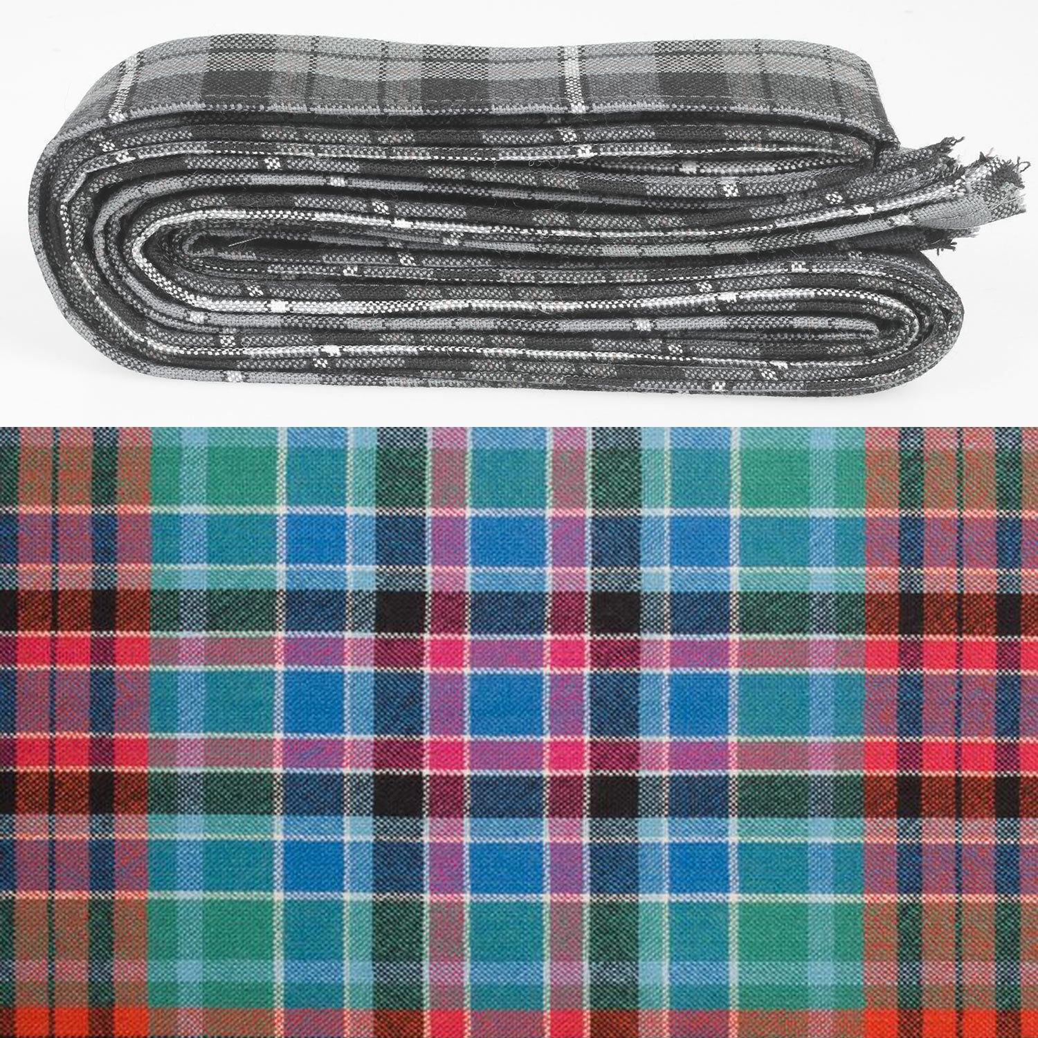 Wool Strip Ribbon in Gordon Red Ancient Tartan - 5 Strips, Choose your Width - Perfect for wedding decorations and various DIY projects.