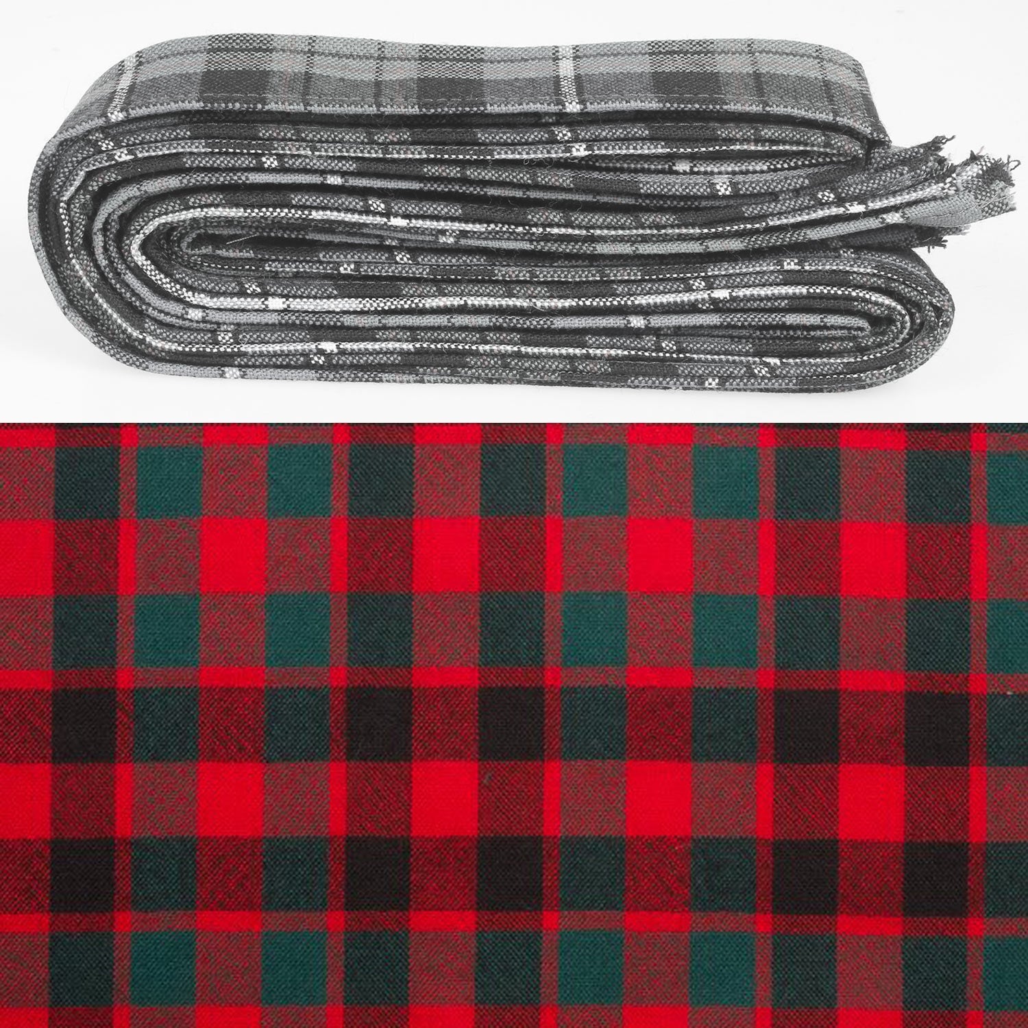 Wool Strip Ribbon in Gow Modern Tartan, featuring 5 strips available in various widths, perfect for weddings and versatile projects.