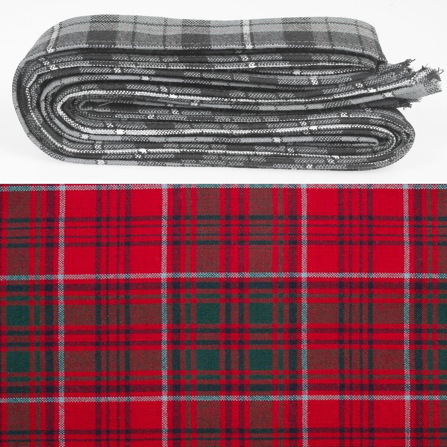 Wool Strip Ribbon in Grant Modern Tartan - 5 Strips, Choose your Width