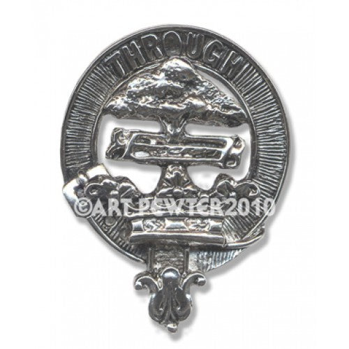 Hamilton Clan Crest Badge in Pewter, showcasing the traditional belted design, perfect for proudly displaying Scottish heritage.
