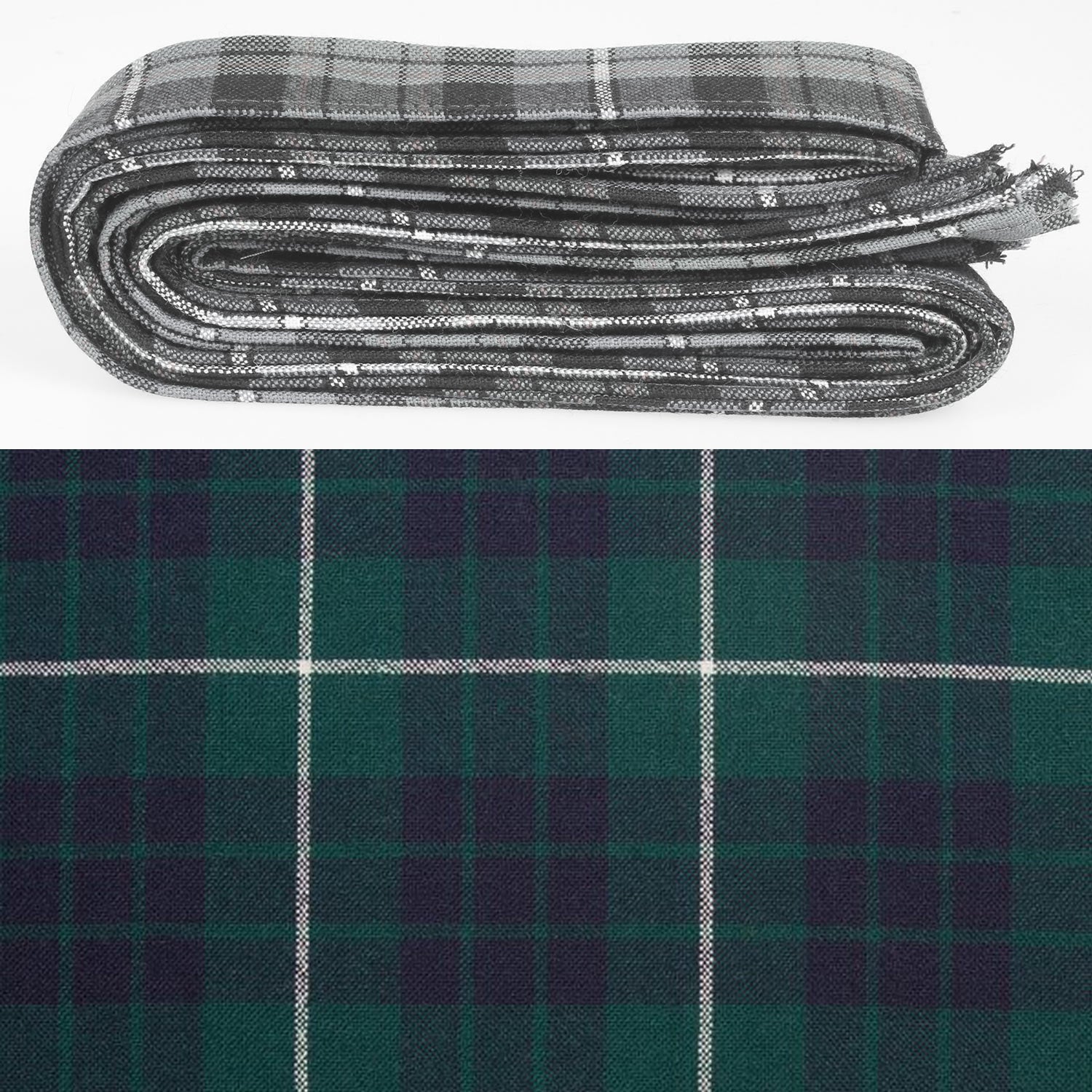 Wool Strip Ribbon in Hamilton Hunting Modern Tartan - 5 Strips, Choose your Width