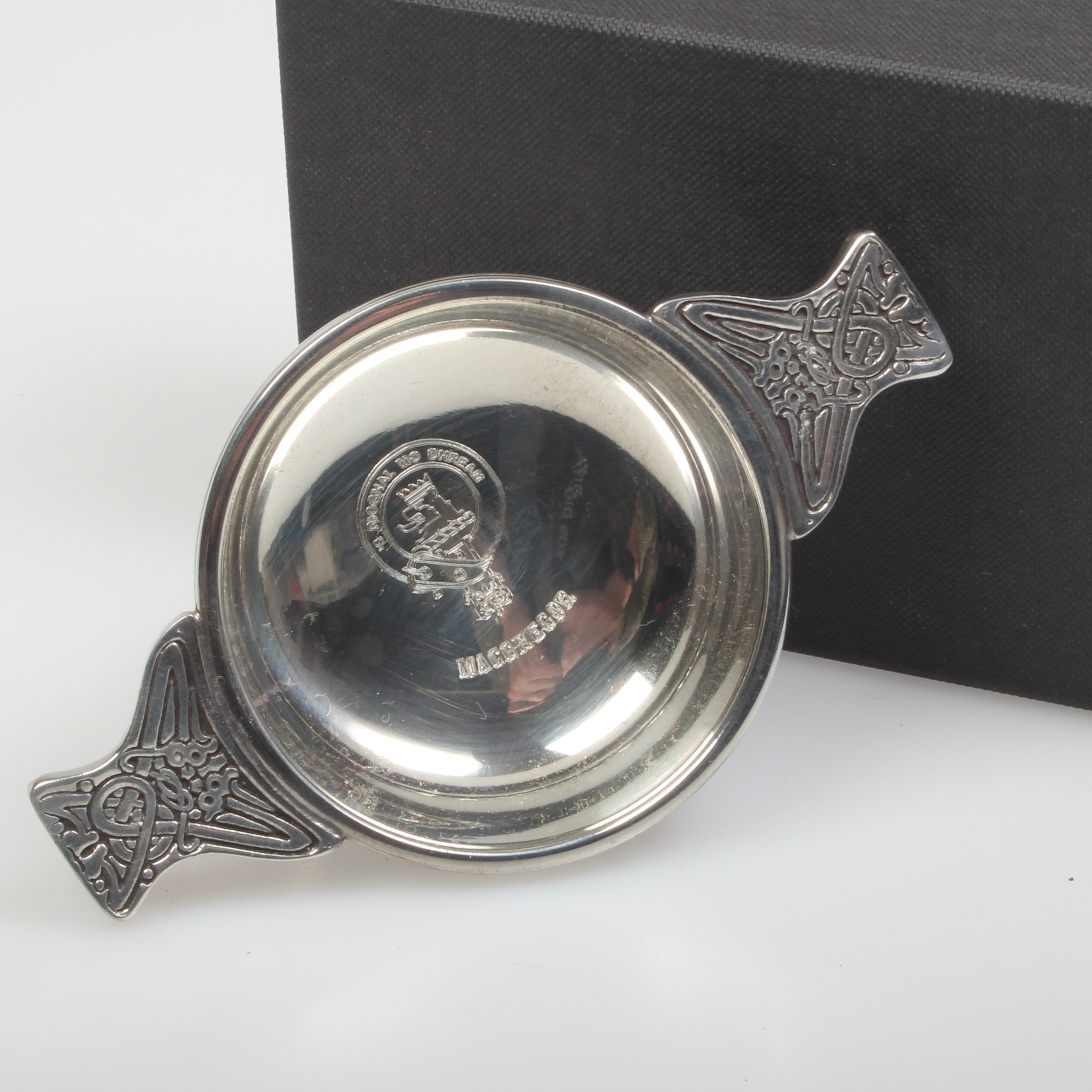 MacGregor Clan Crest Engraved Quaich.