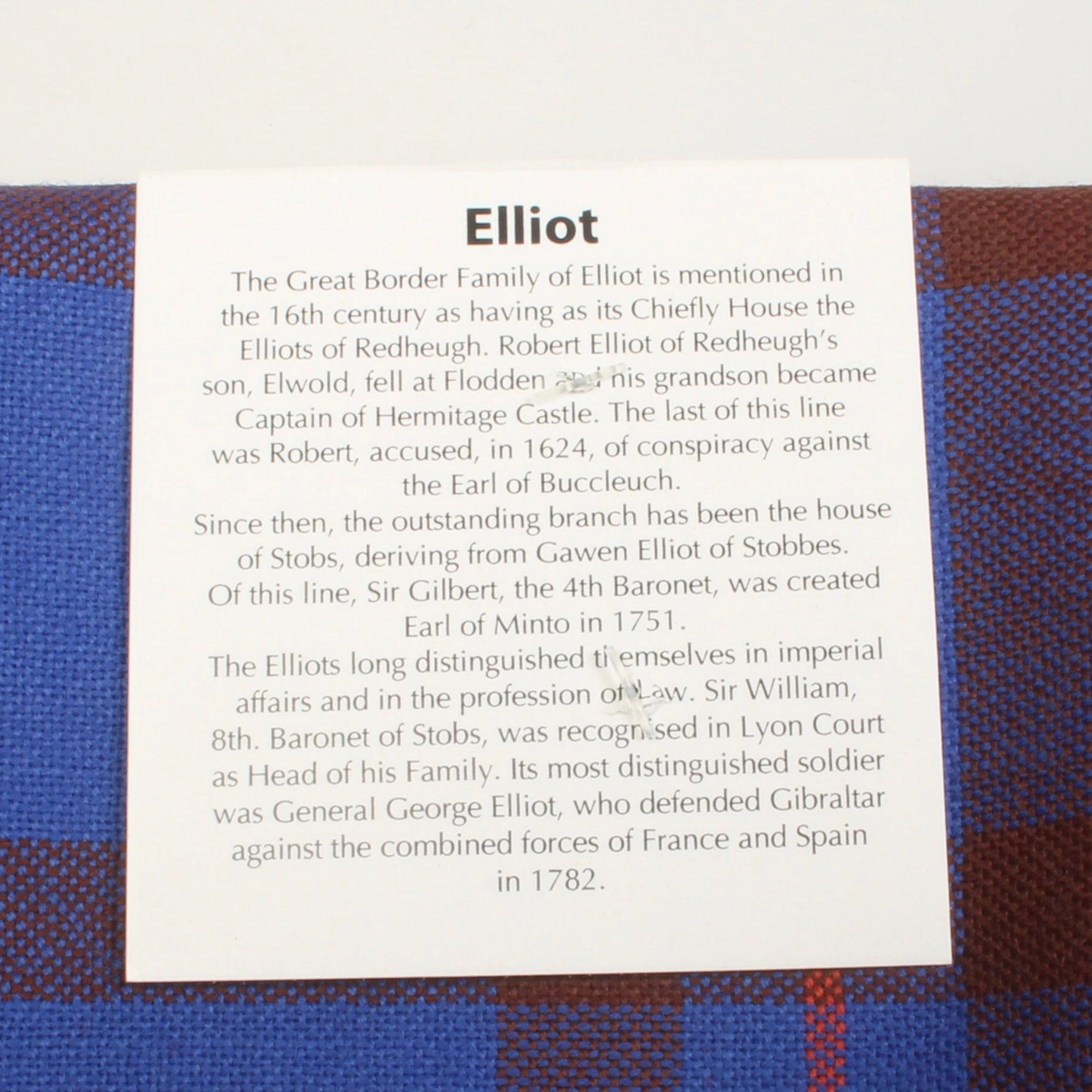 Wool Strip Ribbon in Elliot Ancient Tartan - 5 Strips, Choose your Width