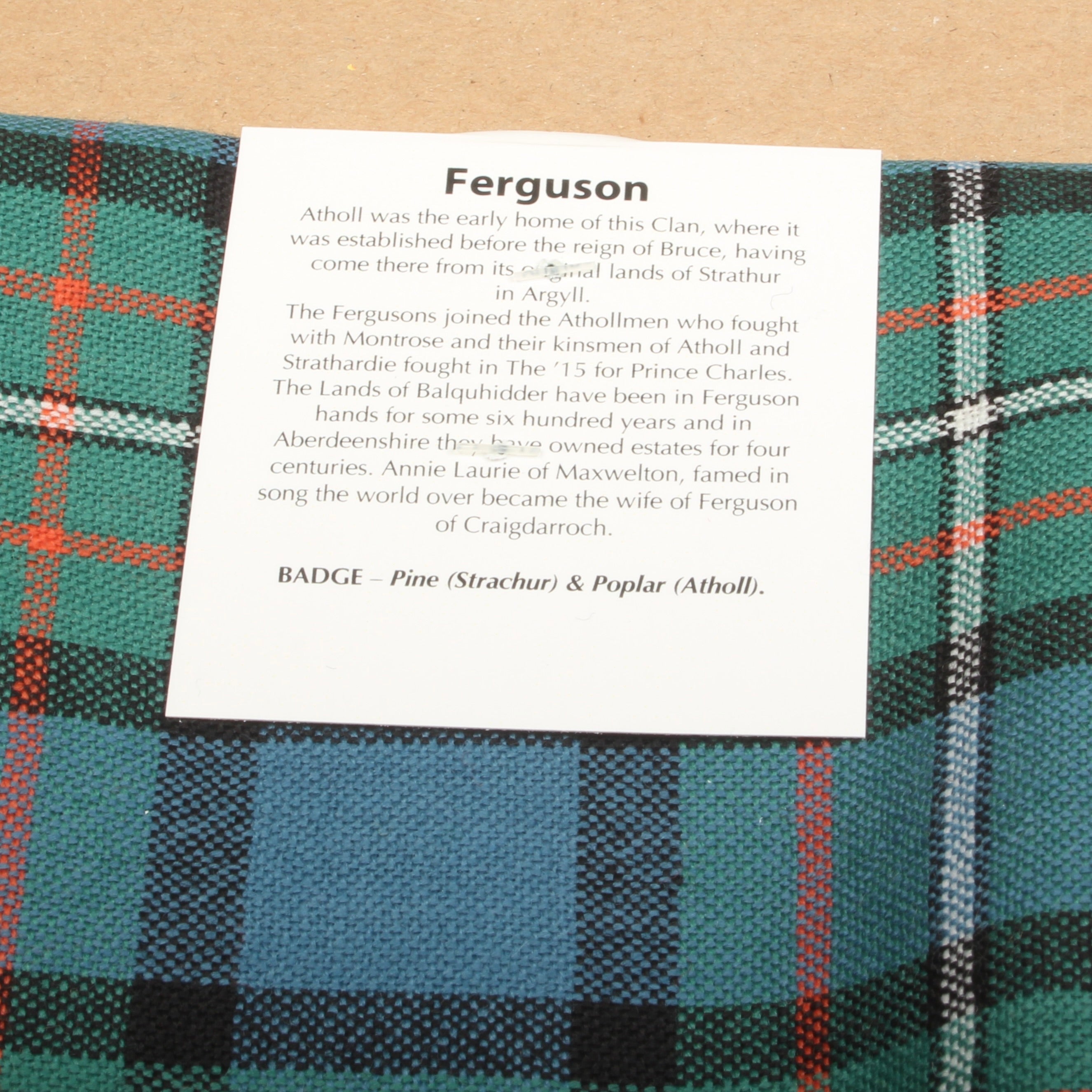 Wool Strip Ribbon in Ferguson Ancient Tartan - 5 Strips, Choose your Width